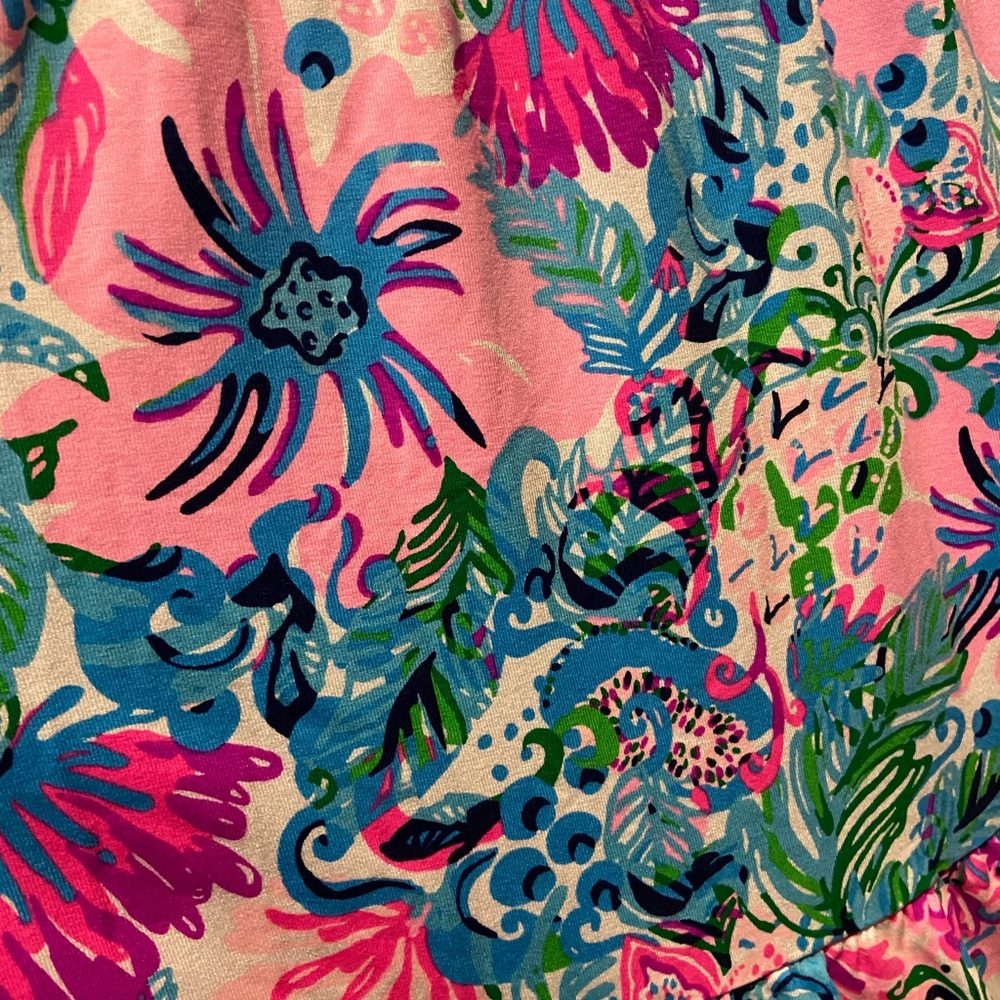 Lilly Pulitzer Kailua Smocked Dress XL -NWT in Mandevilla Baby Paradise Petals - Picture 5 of 6